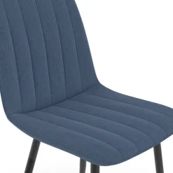 6 chaises en tissu bleu