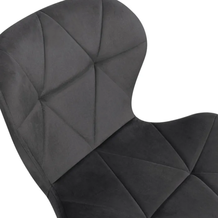 6 Chaises en velours gris foncé