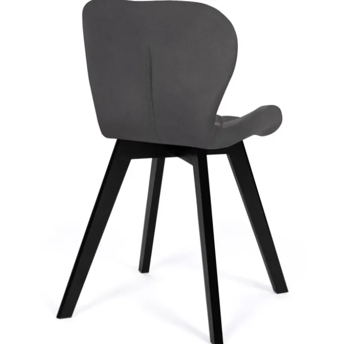 6 Chaises en velours gris foncé