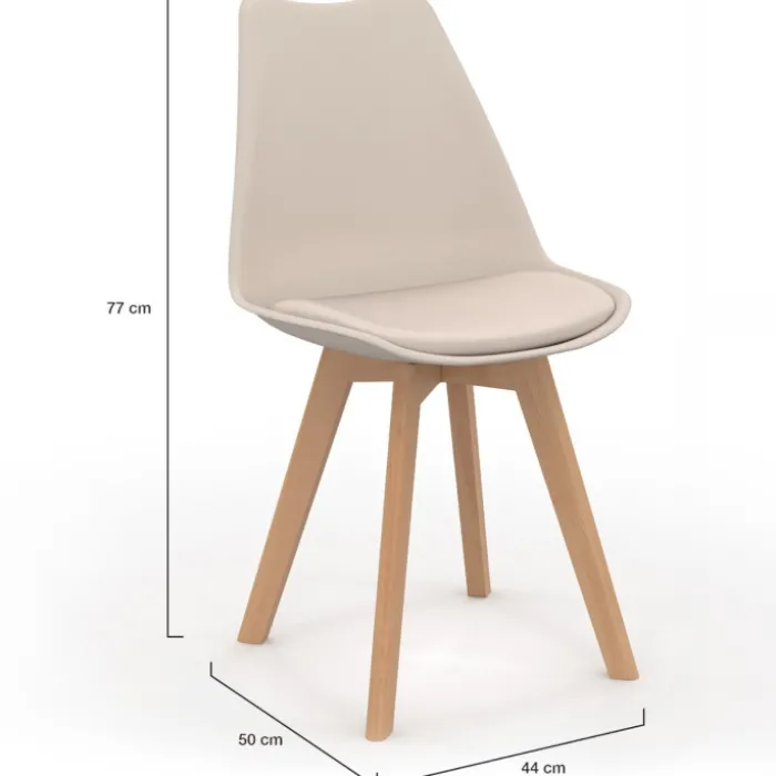 6 chaises scandinaves beiges