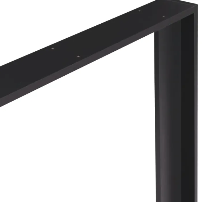 2 pieds de table carrés noir 75 cm