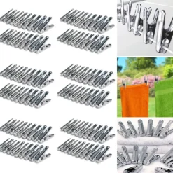 120 pinces à linge inox, pinces incassables, inusables, ne rouillent pas