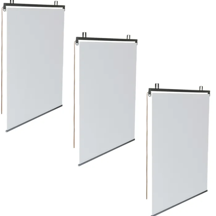 3 stores enrouleurs blancs 225 cm pour pergola