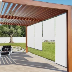 3 stores enrouleurs blancs 225 cm pour pergola