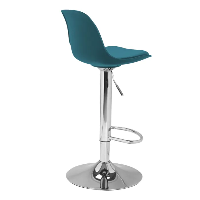 2 tabourets de bar design bleu canard