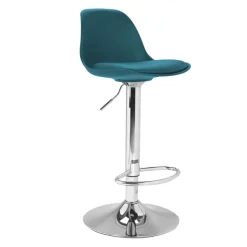 2 tabourets de bar design bleu canard