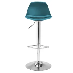2 tabourets de bar design bleu canard