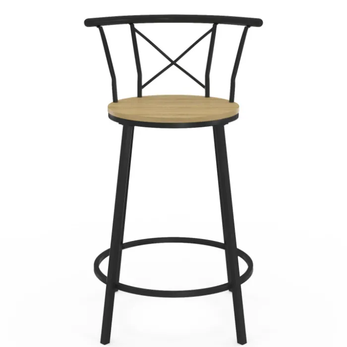 4 tabourets de bar industriel avec dossier arrondi