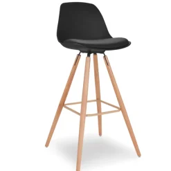 4 Tabourets de bar scandinaves noirs SARA