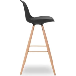 4 Tabourets de bar scandinaves noirs SARA