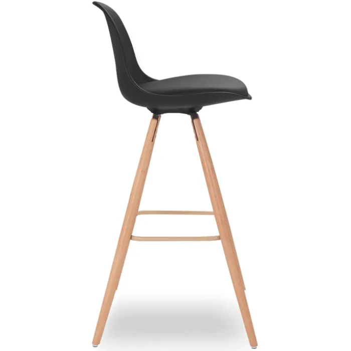 4 Tabourets de bar scandinaves noirs SARA