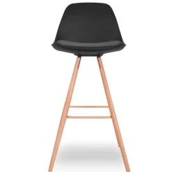 4 Tabourets de bar scandinaves noirs SARA