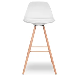 4 Tabourets de bar scandinave blanc SARA