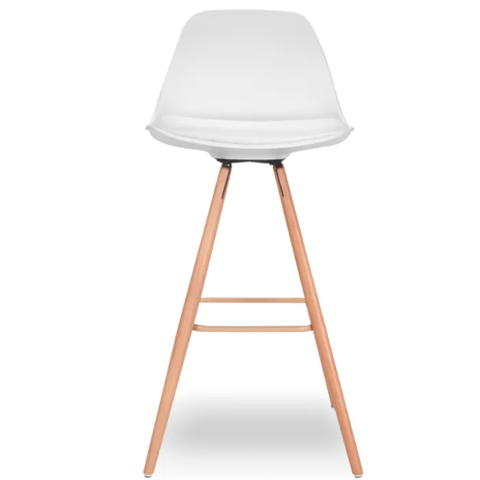 4 Tabourets de bar scandinave blanc SARA