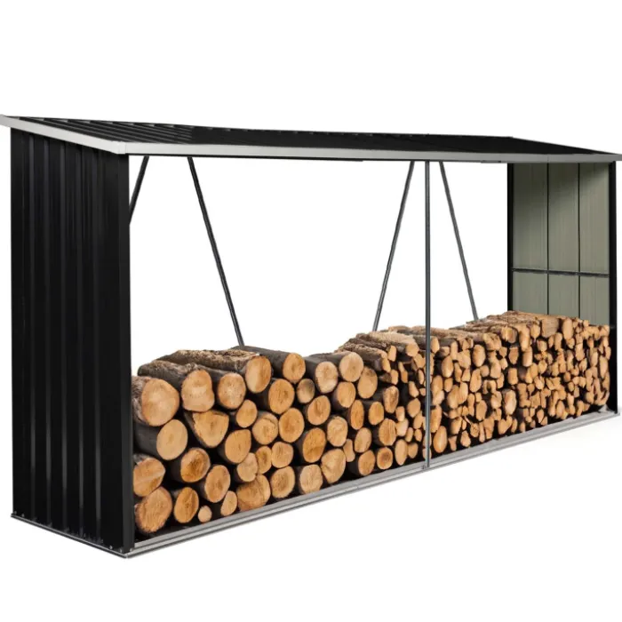 Abri bois de chauffage 4 m³ en acier galvanisé
