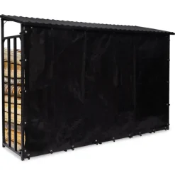 Abri bois de chauffage en acier galvanisé avec housse de protection