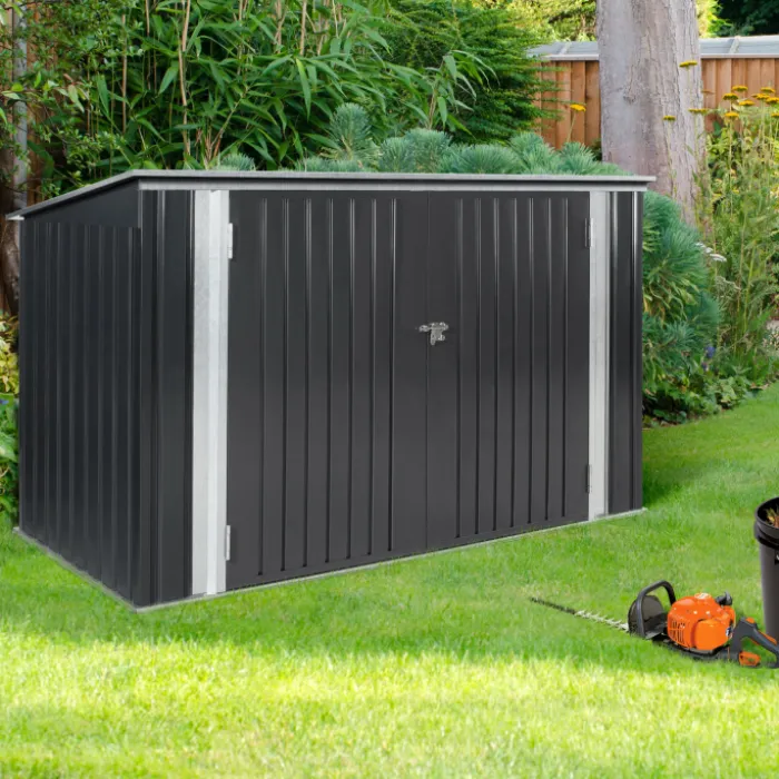 Abri de jardin acier galvanisé gris 2,2 m²