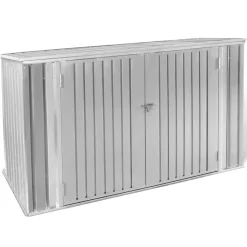 Abri de jardin multi-rangements en métal gris clair