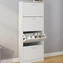 Armoire à chaussures 4 portes blanche