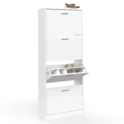 Armoire à chaussures 4 portes blanche