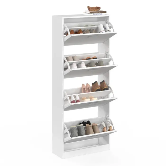 Armoire à chaussures 4 portes blanche