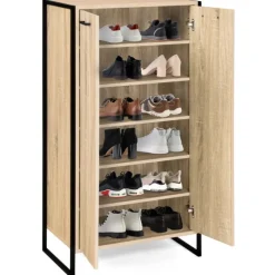 Armoire à chaussures industrielle bois et métal