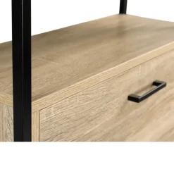 Armoire à chaussures industrielle avec étagère bois et métal