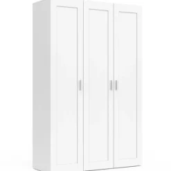 Armoire 3 portes blanche penderie et rangement 120 cm