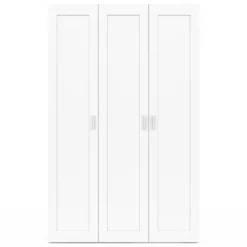 Armoire 3 portes blanche penderie et rangement 120 cm