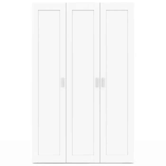 Armoire 3 portes blanche penderie et rangement 120 cm