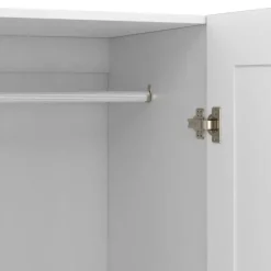 Armoire 3 portes blanche penderie et rangement 120 cm