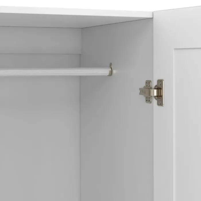Armoire 3 portes blanche penderie et rangement 120 cm