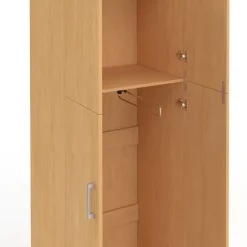 Armoire 2 portes bois penderie 50 cm avec étagère