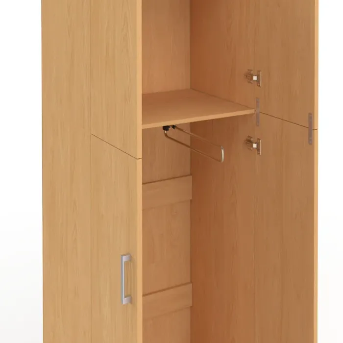 Armoire 2 portes bois penderie 50 cm avec étagère