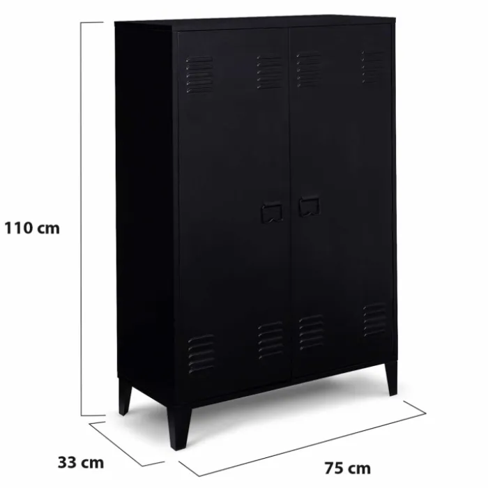 Armoire basse métallique noire