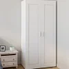 Armoire blanche 2 portes 80 cm
