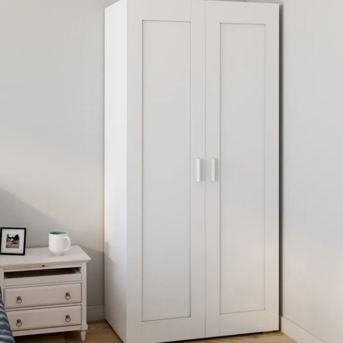 Armoire blanche 2 portes 80 cm