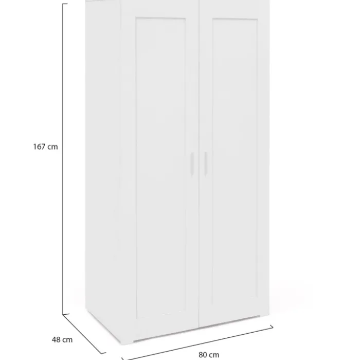 Armoire blanche 2 portes 80 cm