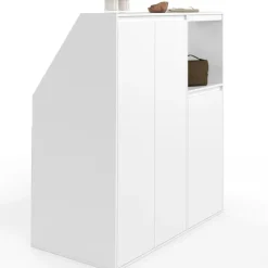 Armoire blanche sous pente 3 portes 1 niche