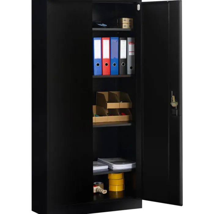Armoire de bureau en métal noir 80x180 cm