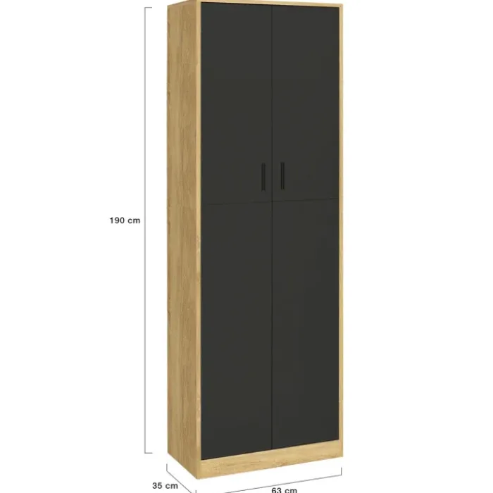 Armoire de bureau multifonction bois noir