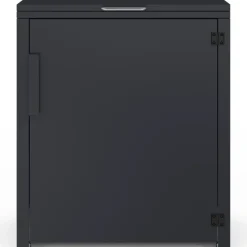 Armoire de jardin en métal 70 x 40 x 80 cm gris anthracite avec porte et toit relevable
