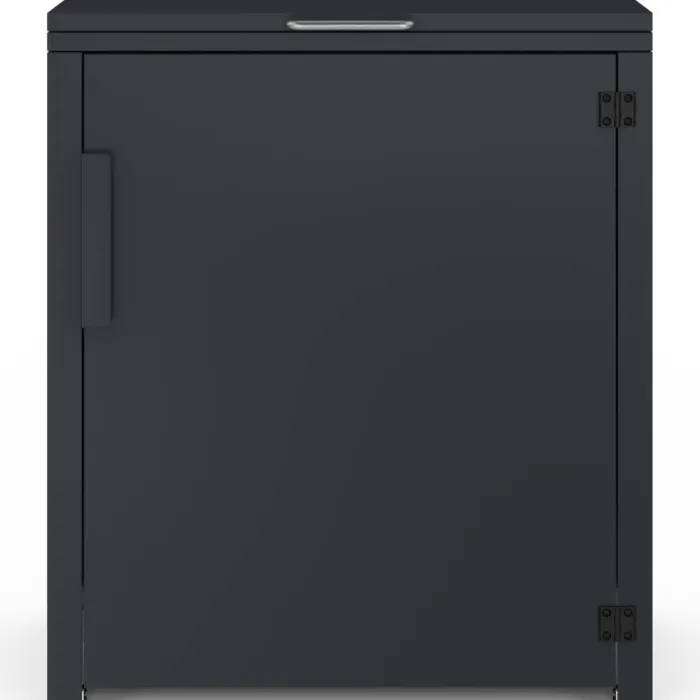 Armoire de jardin en métal 70 x 40 x 80 cm gris anthracite avec porte et toit relevable