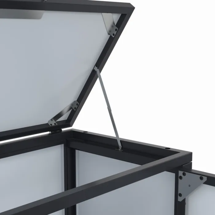 Armoire de jardin en métal 70 x 40 x 80 cm gris anthracite avec porte et toit relevable