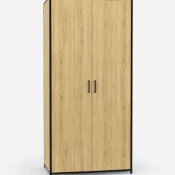 Armoire grande capacité avec penderie et étagères
