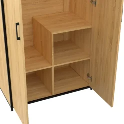 Armoire grande capacité avec penderie et étagères