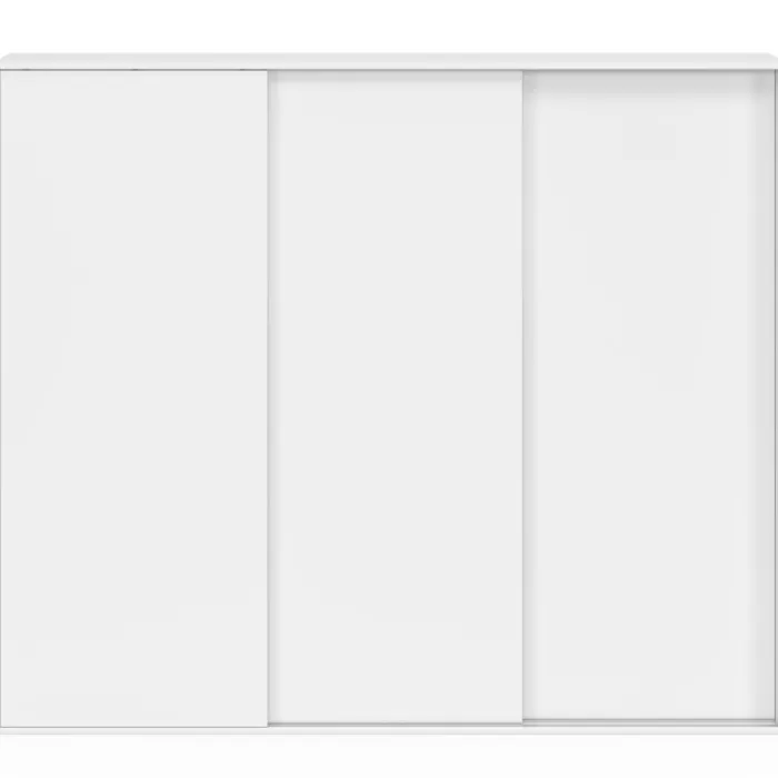 Armoire sous pente 3 portes coulissantes 3 niveaux 130 x 50 x 70/110 cm blanc