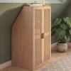 Armoire sous pente 2 portes 60 x 50 x 70/110 cm bois et cannage