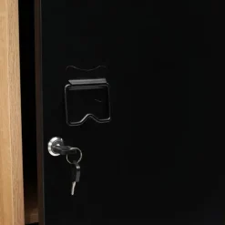 Armoire vestiaire bois et porte métallique noir design industriel