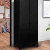 Armoire vestiaire métal noir avec 2 portes